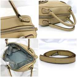 Salvatore Ferragamo 2way Boston bag ec-21259 Beige Gancini BW-21 Shoulder Leather 7378 Tote