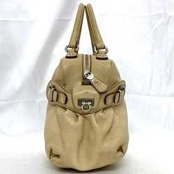 Salvatore Ferragamo 2way Boston bag ec-21259 Beige Gancini BW-21 Shoulder Leather 7378 Tote