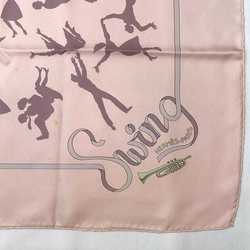 Hermes Scarf Muffler Carre 90 ec-21137 Pink Gray Boogie Woogie Silk 100% Large Jazz Women's