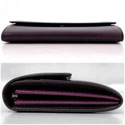 Louis Vuitton Bi-fold Long Wallet Portefeuille Sarah ec-21097 Purple Cassis Epi M6374K Leather CA2059 LOUIS VUITTON Flap Women's Card