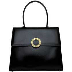 Celine bag f-21305 black circle handbag leather CELINE calf self-standing flap women's men's cowhide