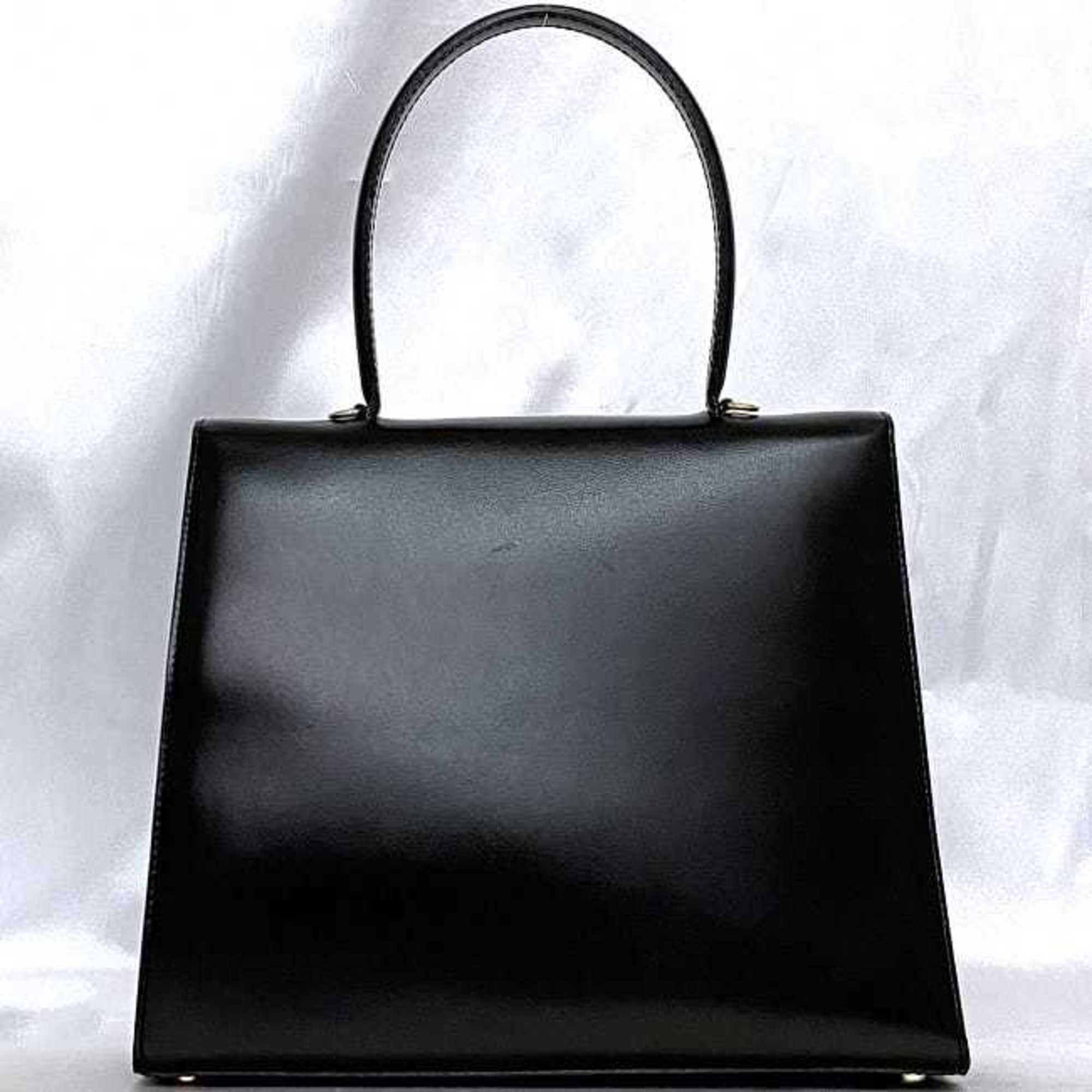 Celine bag f-21305 black circle handbag leather CELINE calf self-standing flap women's men's cowhide