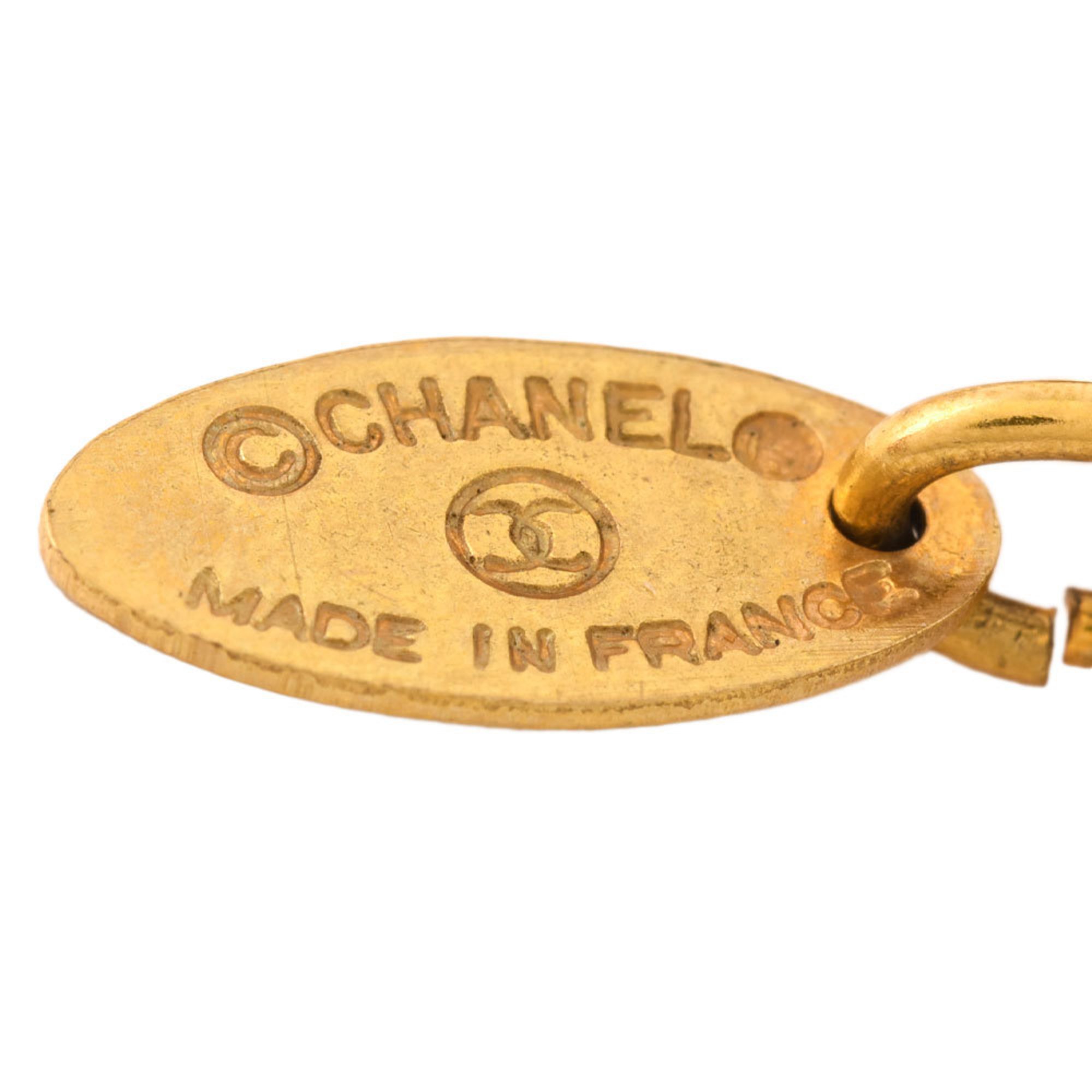 CHANEL 1990 Charm Keychain Keyring Chain GP Round Circle