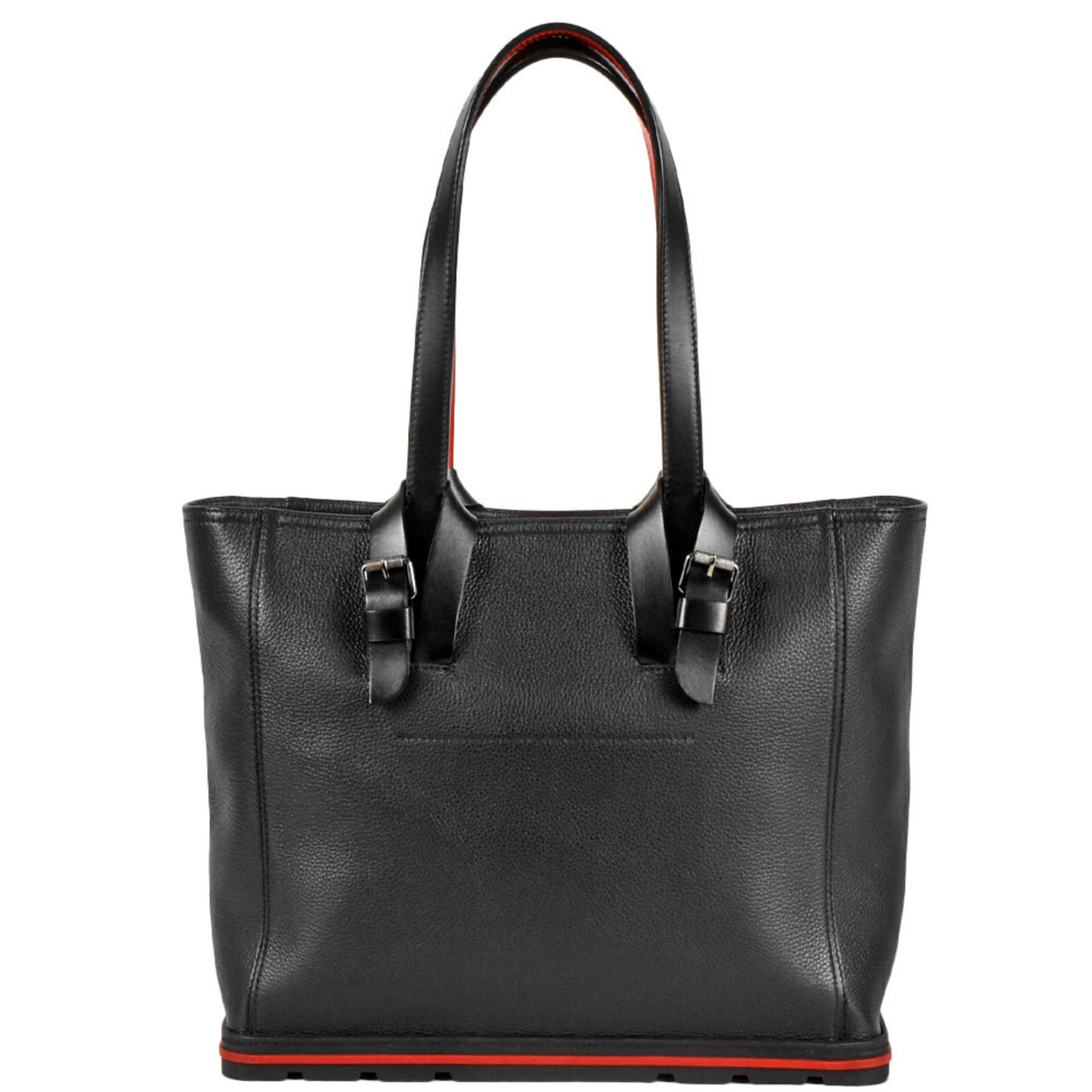 Christian Louboutin Cabyker Small Tote Bag Leather Rubber 1205119 Black Red Shoulder