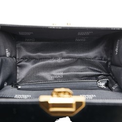 Versace Sunburst Handbag Vanity Bag Black Leather Women's VERSACE