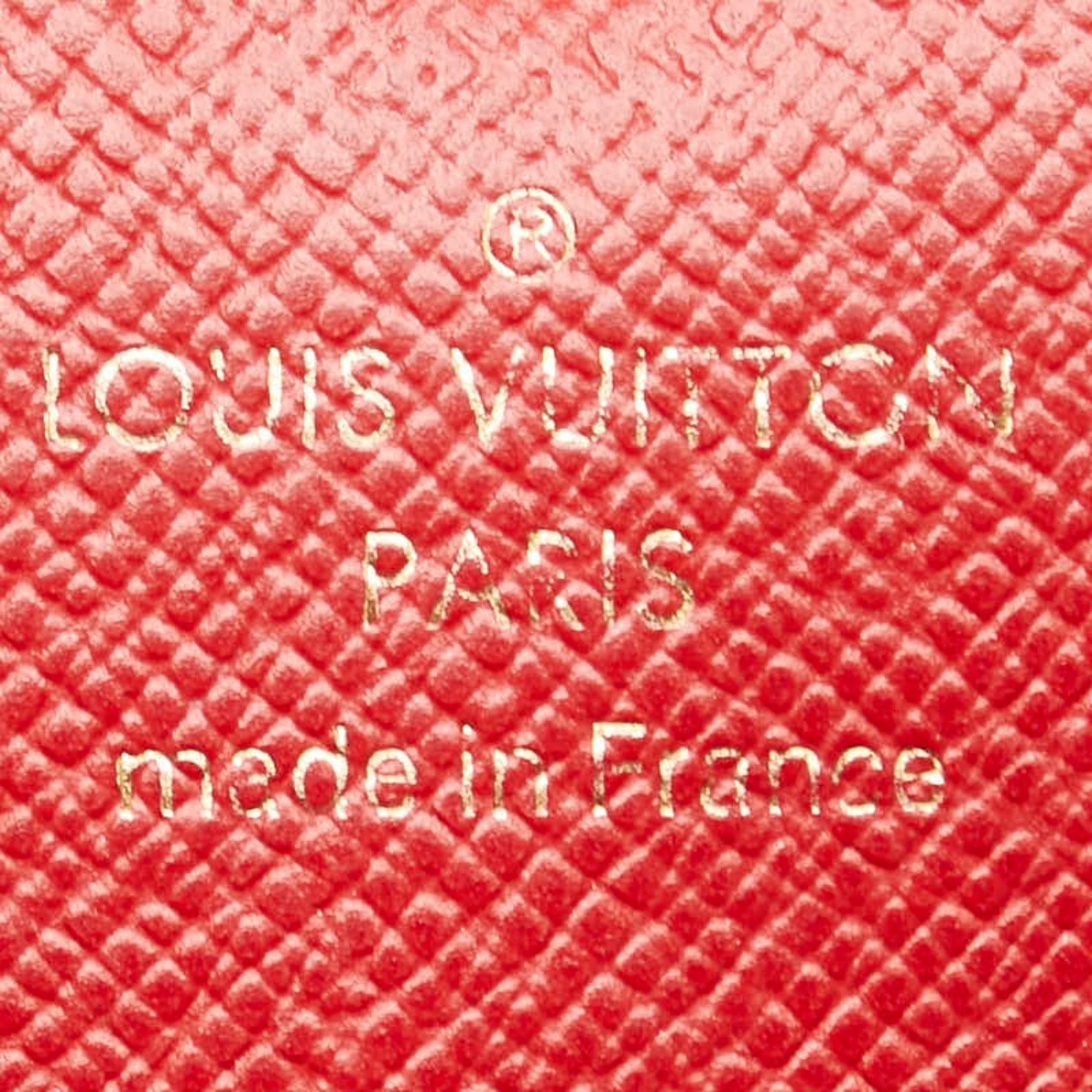 Louis Vuitton Monogram Portefeuille Sarah Retiro Long Wallet M61184 Brown Cerise Red PVC Leather Women's LOUIS VUITTON