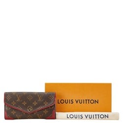 Louis Vuitton Monogram Portefeuille Sarah Retiro Long Wallet M61184 Brown Cerise Red PVC Leather Women's LOUIS VUITTON