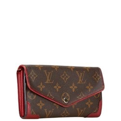 Louis Vuitton Monogram Portefeuille Sarah Retiro Long Wallet M61184 Brown Cerise Red PVC Leather Women's LOUIS VUITTON