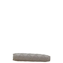 Bottega Veneta Maxi Intrecciato Bi-fold Wallet Grey Leather Women's BOTTEGAVENETA