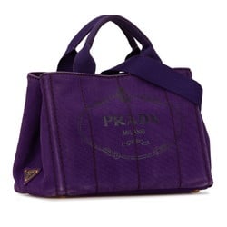 Prada Canapa Handbag Shoulder Bag B2439G Purple Canvas Women's PRADA