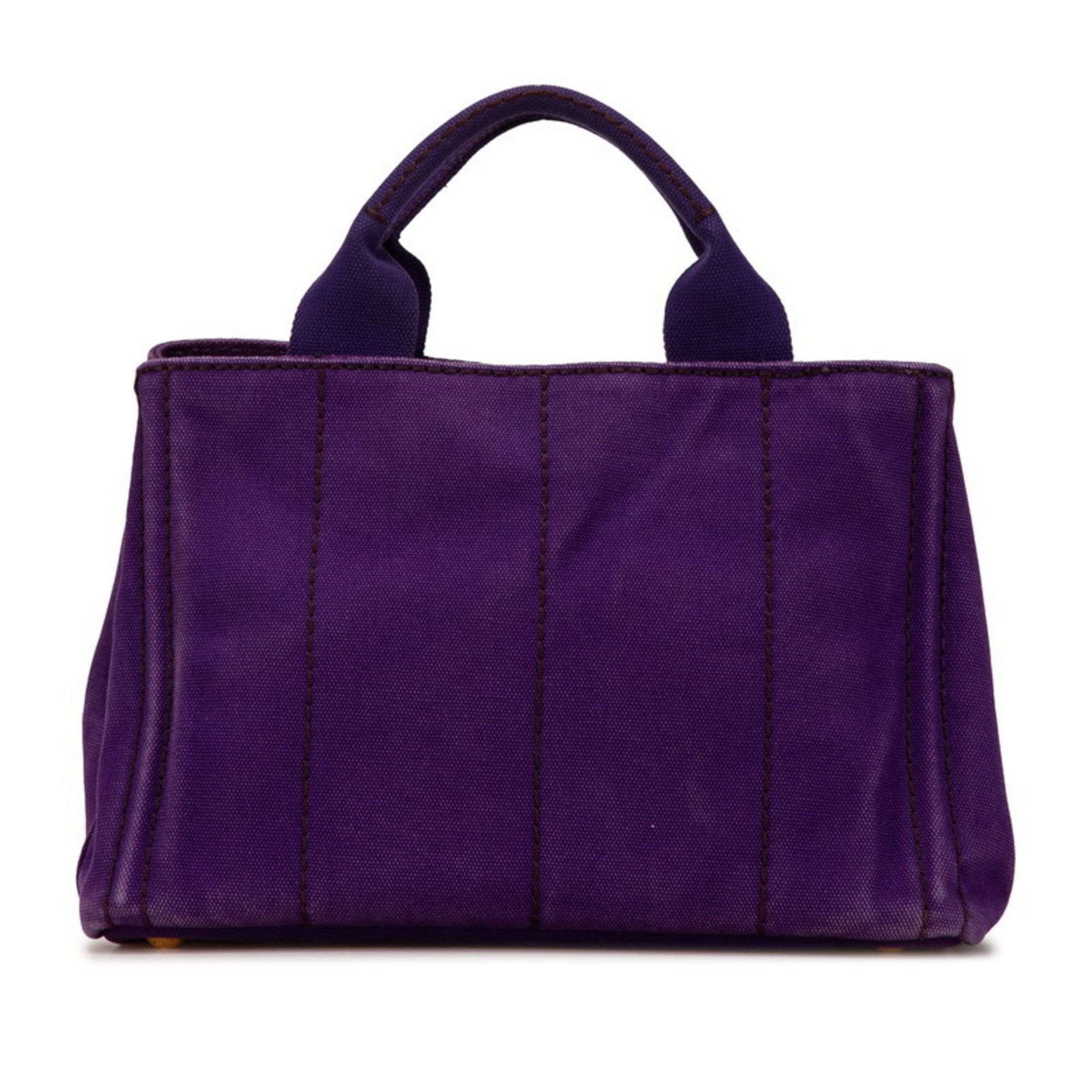 Prada Canapa Handbag Shoulder Bag B2439G Purple Canvas Women's PRADA