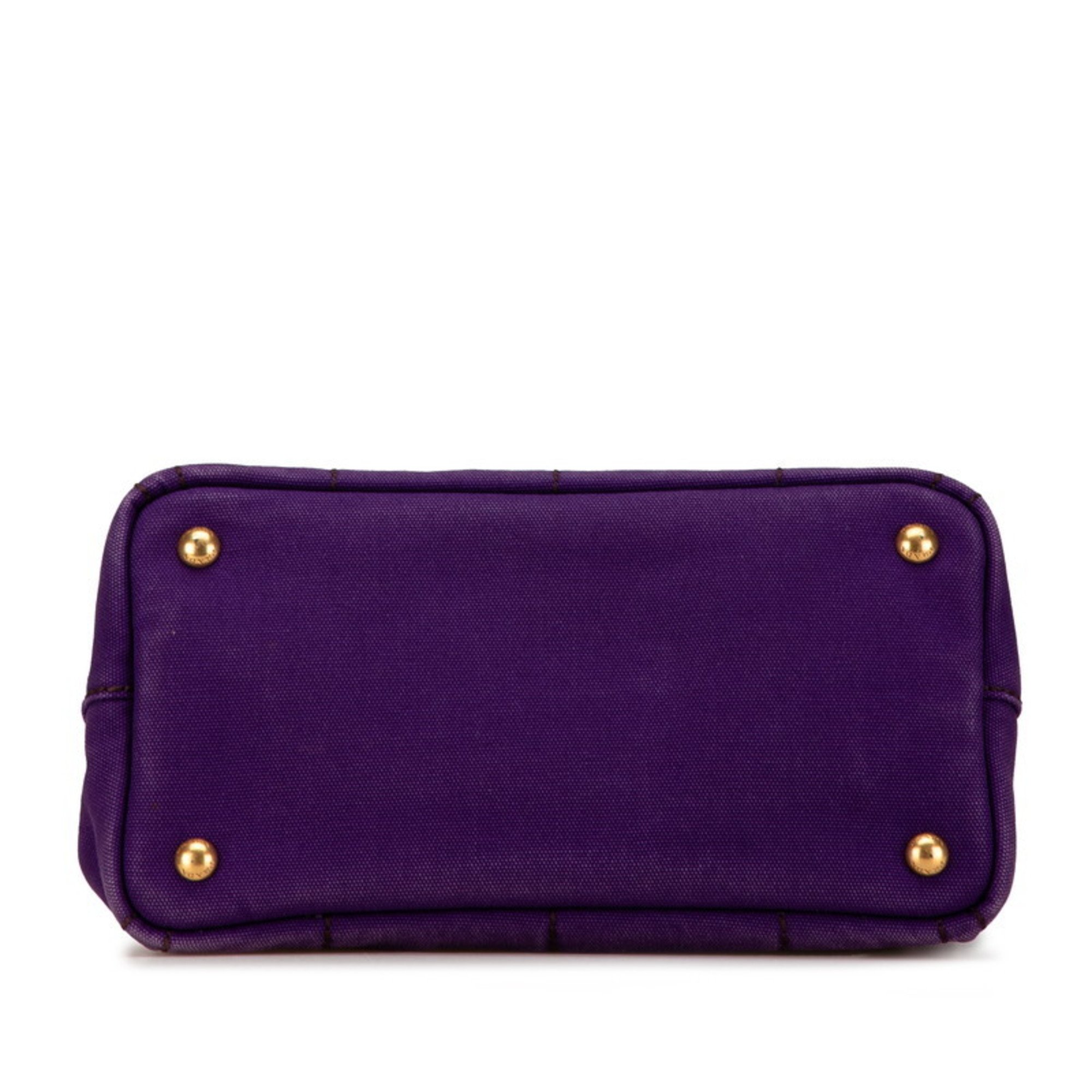 Prada Canapa Handbag Shoulder Bag B2439G Purple Canvas Women's PRADA