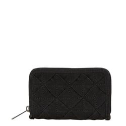 Bottega Veneta Light Webbing Round Coin Case, Black Nylon, Women's BOTTEGAVENETA