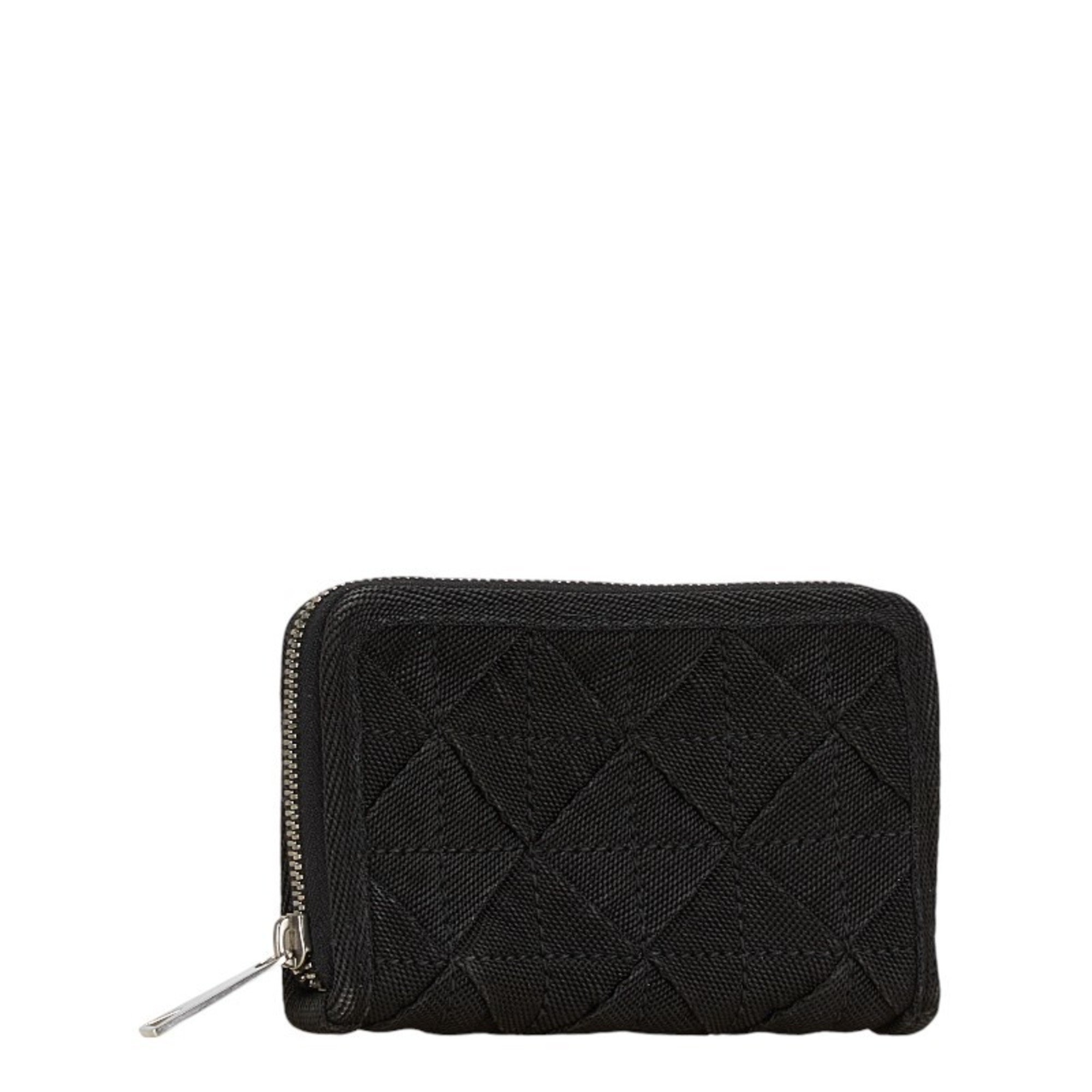 Bottega Veneta Light Webbing Round Coin Case, Black Nylon, Women's BOTTEGAVENETA