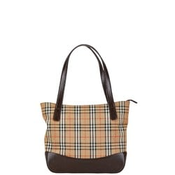 Burberry Nova Check Shadow Horse Handbag Tote Bag Beige Brown Canvas Leather Women's BURBERRY