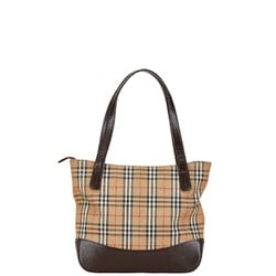 Burberry Nova Check Shadow Horse Handbag Tote Bag Beige Brown Canvas Leather Women's BURBERRY