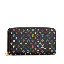 Louis Vuitton Monogram Multicolor Zippy Wallet Round Long M60275 Black Violet PVC Women's LOUIS VUITTON