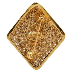 Chanel Coco Mark Diamond Motif Brooch Gold Plated Women's CHANEL