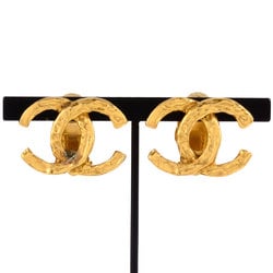 CHANEL Coco Mark Earrings GP Gold Ladies