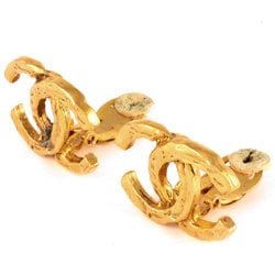 CHANEL Coco Mark Earrings GP Gold Ladies