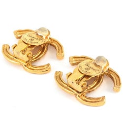 CHANEL Coco Mark Earrings GP Gold Ladies