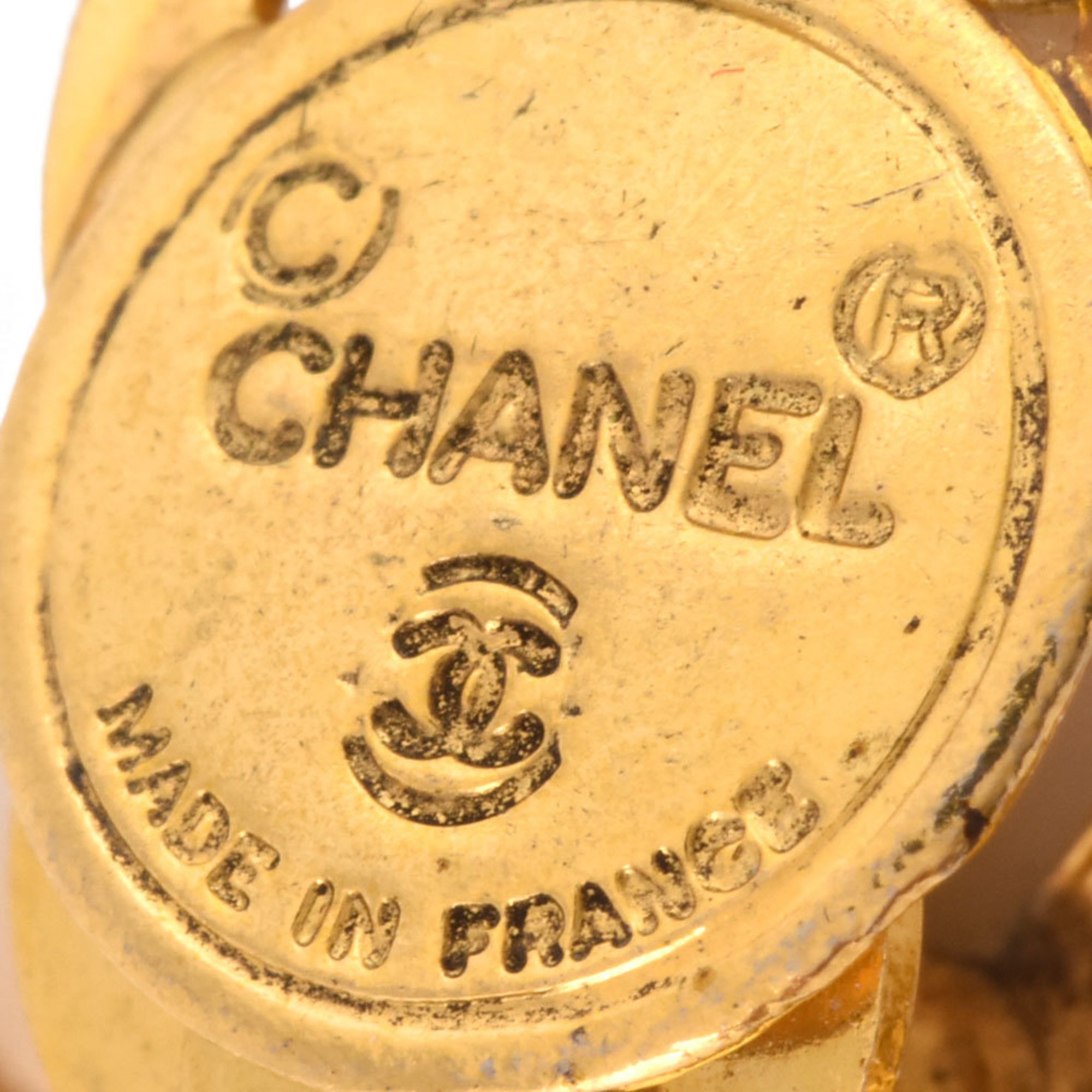 CHANEL Coco Mark Earrings GP Gold Ladies