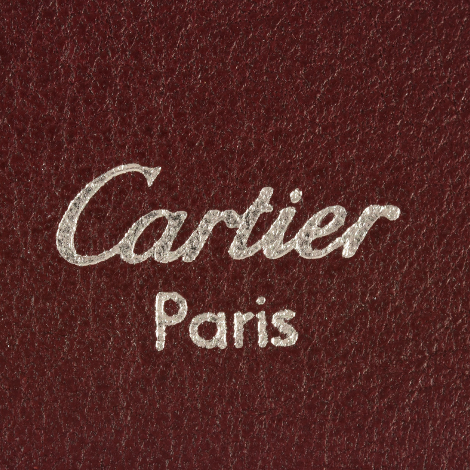 Cartier Must Do Key Case Leather Wine Red 6 Ring