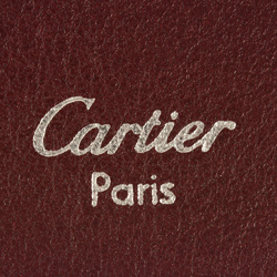 Cartier Must Do Key Case Leather Wine Red 6 Ring