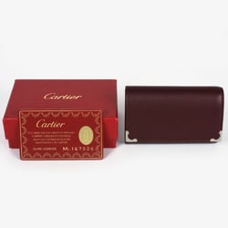 Cartier Must Do Key Case Leather Wine Red 6 Ring