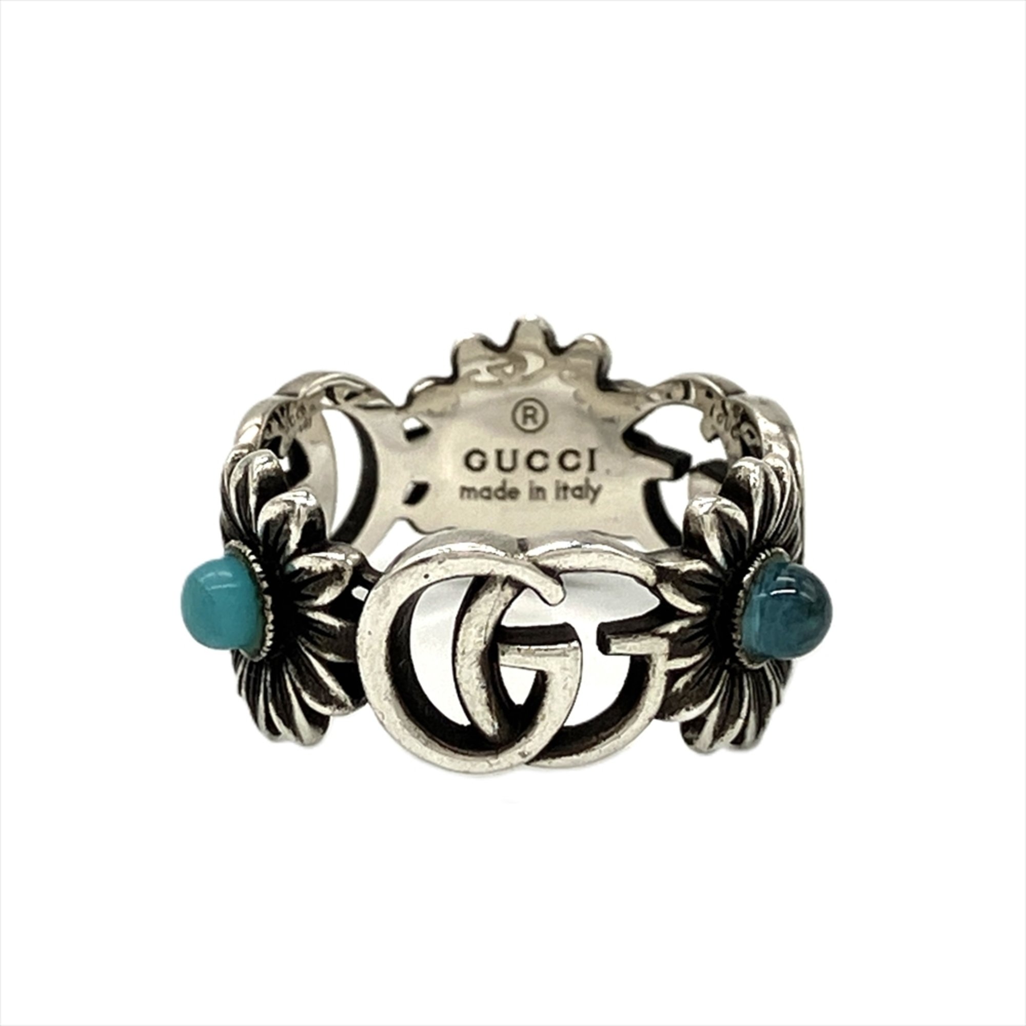 Gucci Double G Flower Ring Size 10 SV925 Silver 3.7g Women's