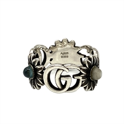 Gucci Double G Flower Ring Size 10 SV925 Silver 3.7g Women's