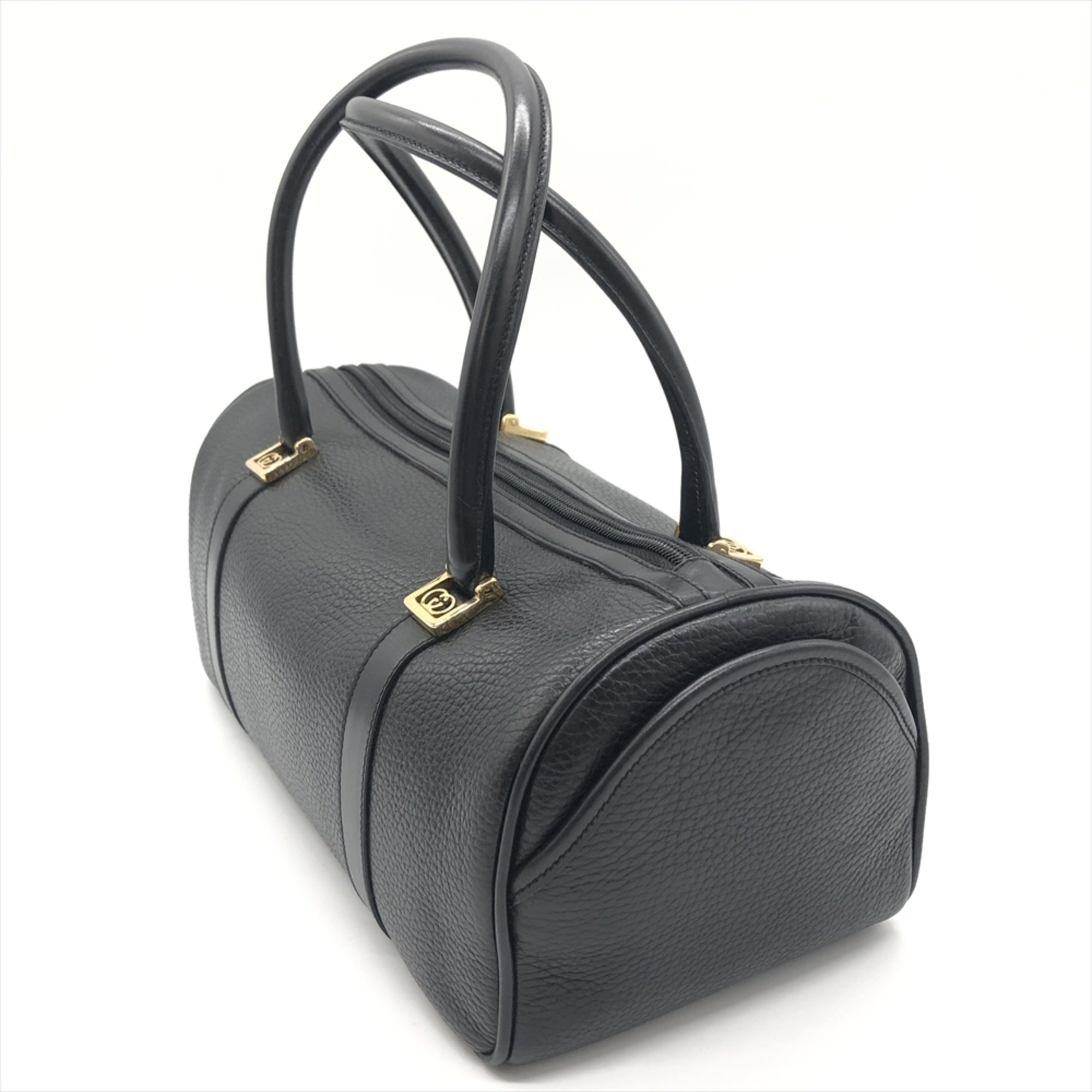 GUCCI 000 58 0040 Old Gucci Handbag Leather Black