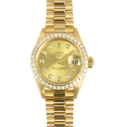 Rolex ROLEX 79138G Datejust A series (manufactured in 1998) Automatic wristwatch Champagne dial 10P diamonds K18YG Solid gold Diamond bezel Ladies