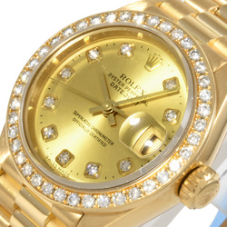 Rolex ROLEX 79138G Datejust A series (manufactured in 1998) Automatic wristwatch Champagne dial 10P diamonds K18YG Solid gold Diamond bezel Ladies