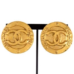 CHANEL Coco Mark Round Earrings Circle 28 2853 GP Ladies