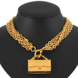 Chanel CHANEL Bag Matelasse Motif Pendant Necklace GP Gold 76cm Ladies