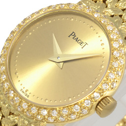 Piaget Dancer Watch, Hand-wound, Champagne Dial, K18YG, Solid Gold, Diamond Bezel, Women's