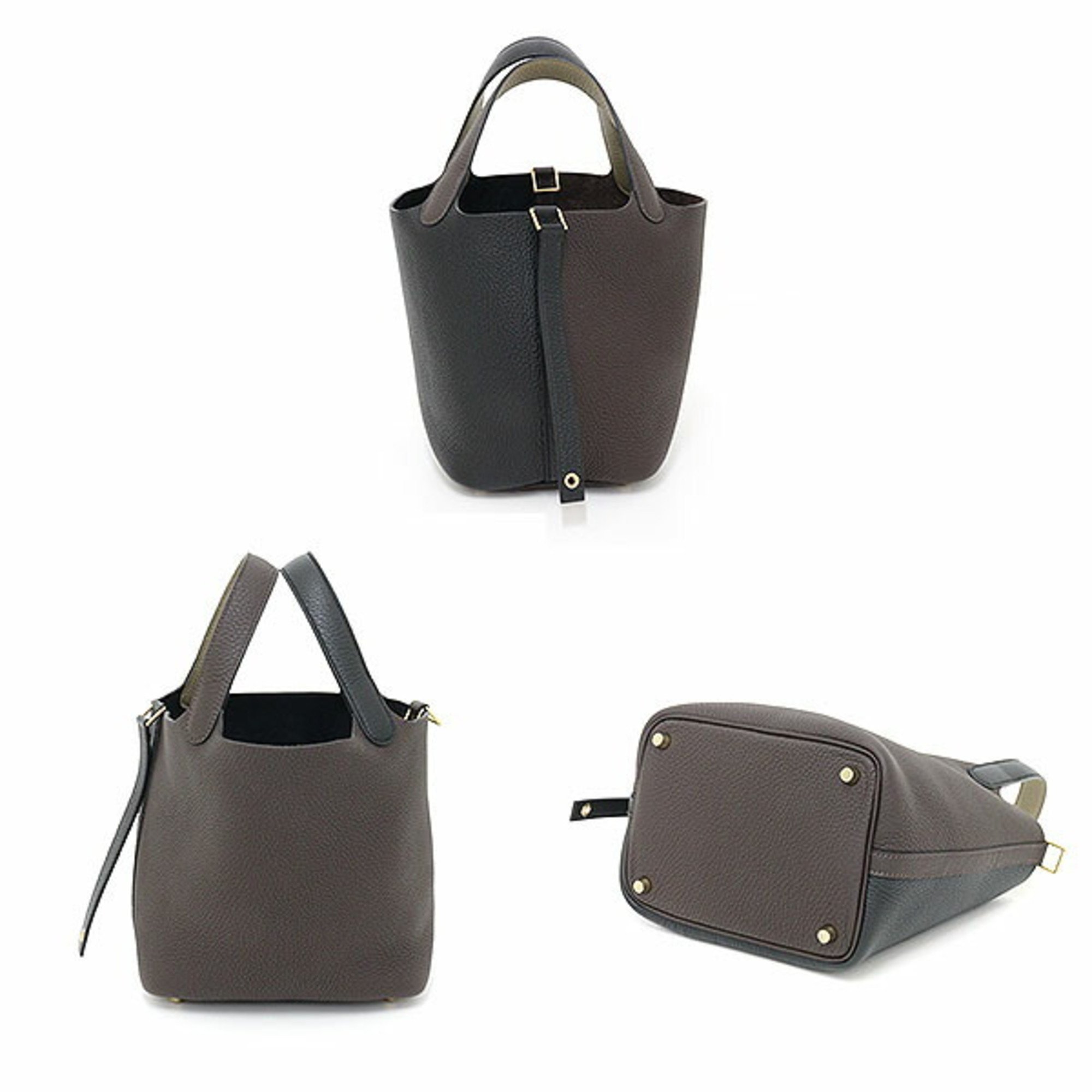 Hermes Picotin Lock PM Kazak 2 Taurillon Clemence Black/Macassar/Beige Marfa Handbag W Engraved