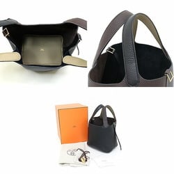 Hermes Picotin Lock PM Kazak 2 Taurillon Clemence Black/Macassar/Beige Marfa Handbag W Engraved