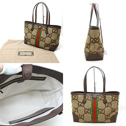 GUCCI Jumbo GG Tote Bag 631685 Camel Ebony Canvas