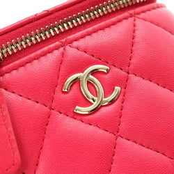 CHANEL Small Vanity with Handle Pink Champagne AP2198 Women's Lambskin Shoulder Bag