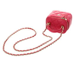 CHANEL Small Vanity with Handle Pink Champagne AP2198 Women's Lambskin Shoulder Bag