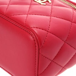 CHANEL Small Vanity with Handle Pink Champagne AP2198 Women's Lambskin Shoulder Bag