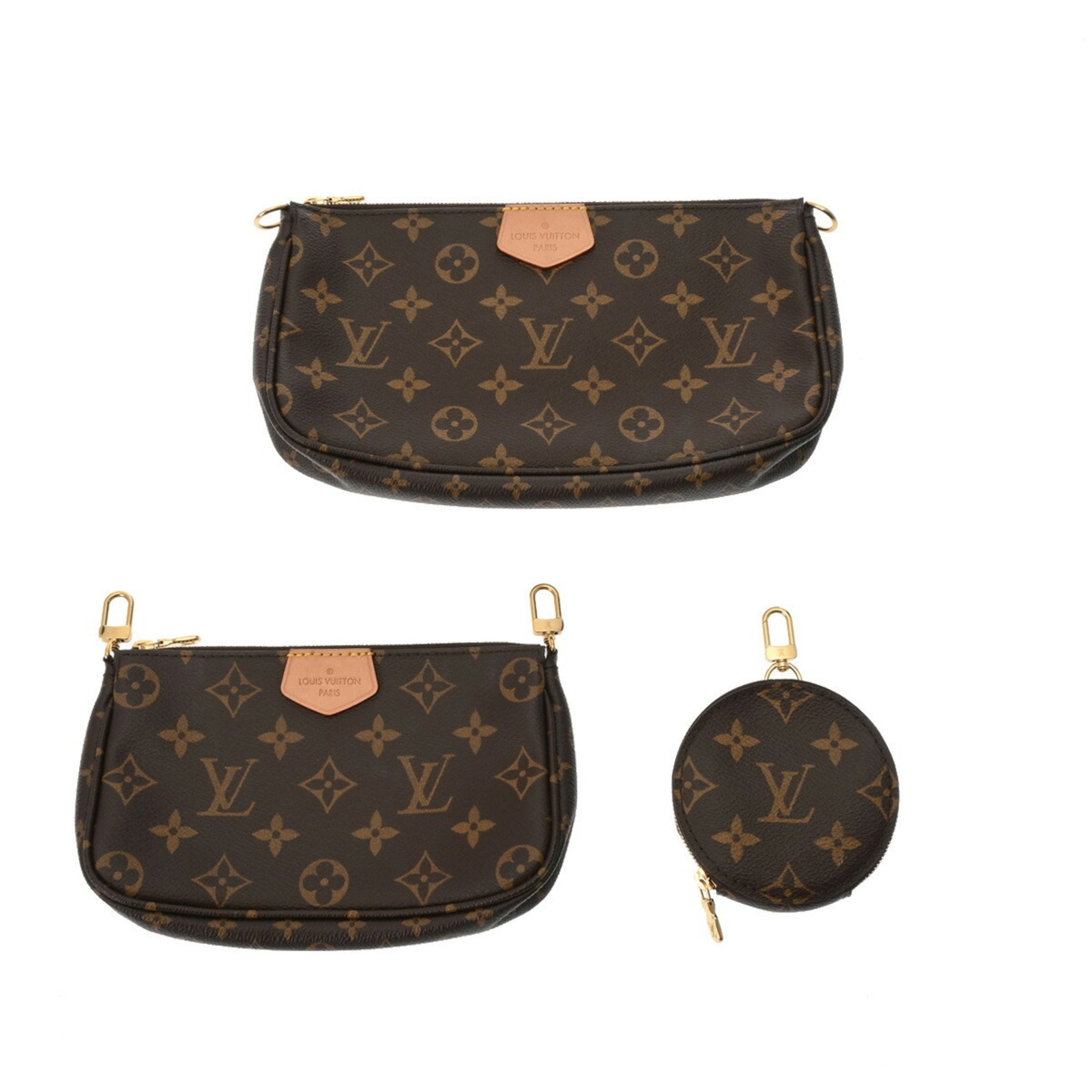 LOUIS VUITTON Louis Vuitton Monogram Multi Pochette Accessoires Khaki M44813 Women's Canvas Shoulder Bag