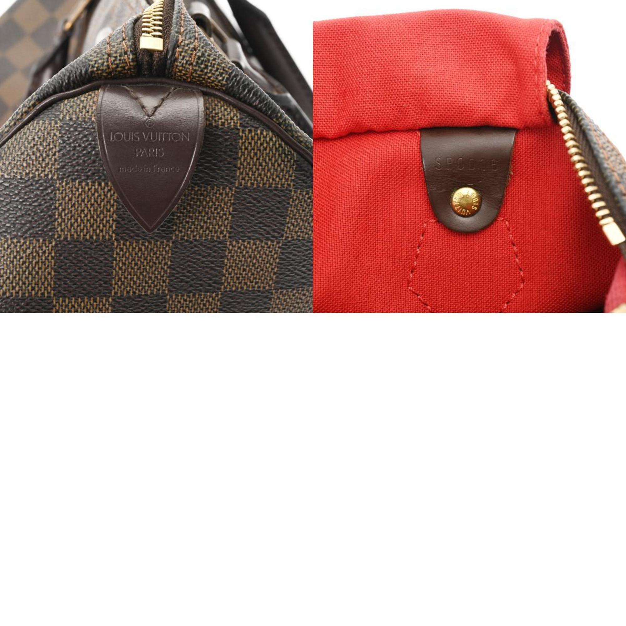 LOUIS VUITTON Damier Speedy 30 Brown N41531 Unisex Canvas Handbag