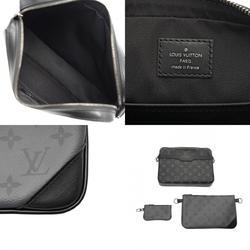 LOUIS VUITTON Monogram Eclipse Trio Black/Grey M69443 Men's Leather Shoulder Bag