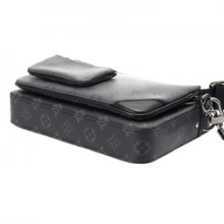 LOUIS VUITTON Monogram Eclipse Trio Black/Grey M69443 Men's Leather Shoulder Bag