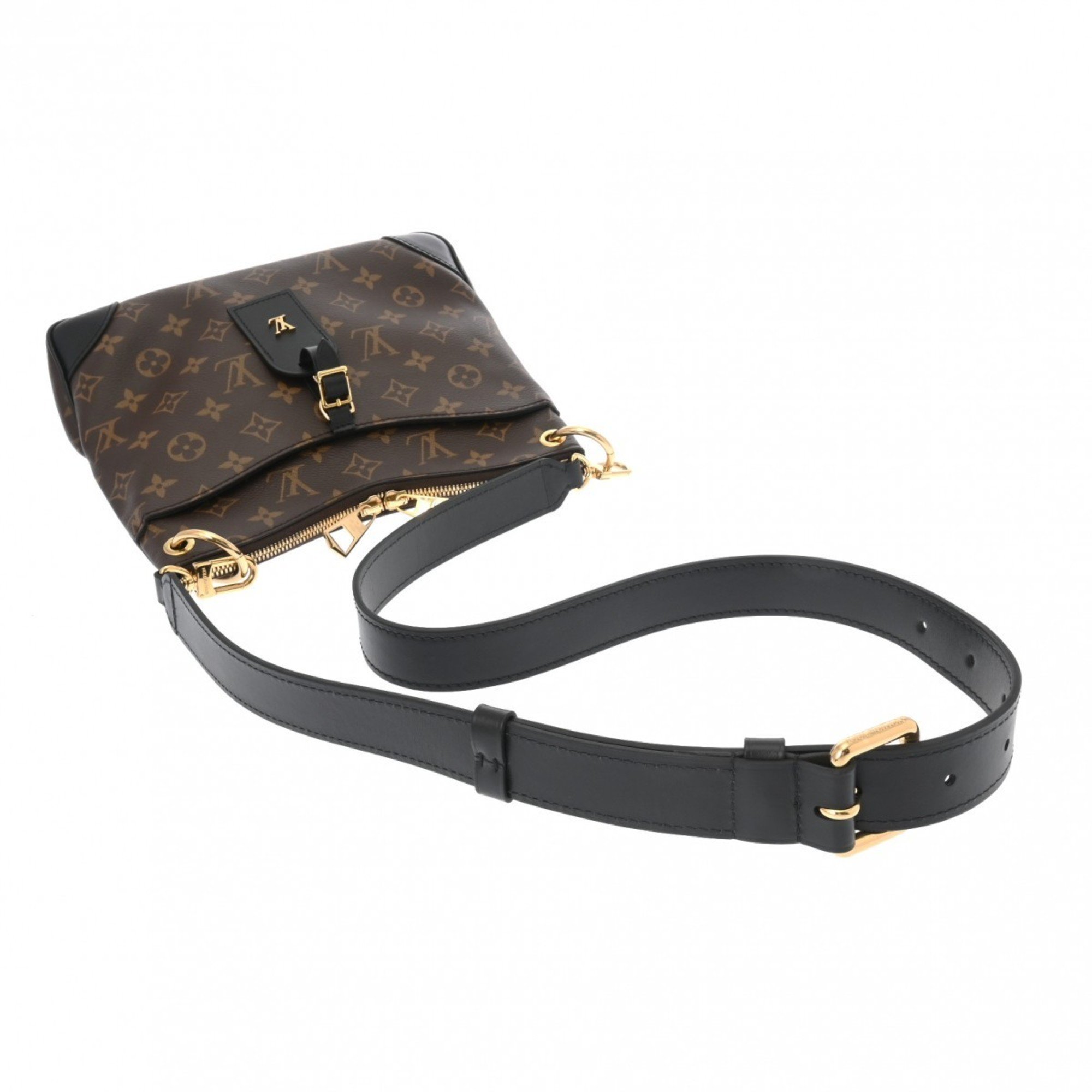 LOUIS VUITTON Louis Vuitton Monogram Odeon NM PM Brown/Noir M45353 Women's Canvas Shoulder Bag