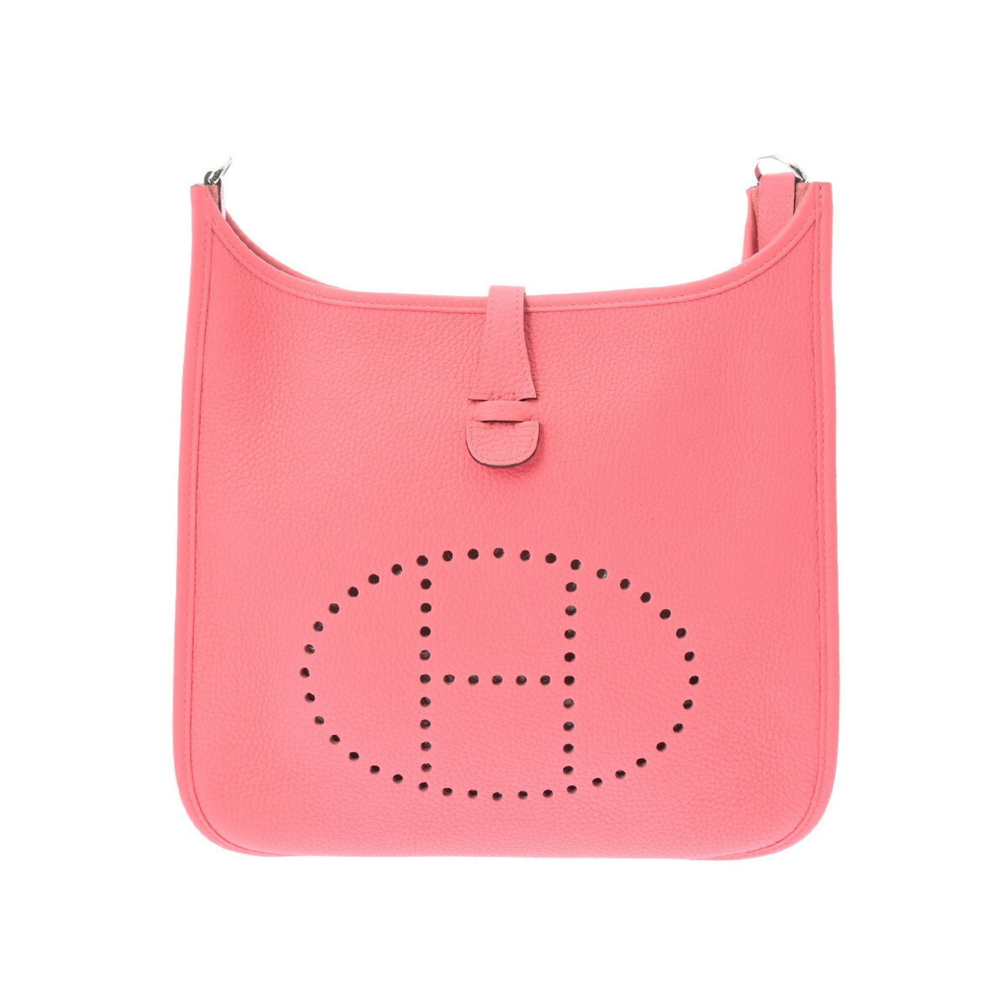 HERMES Evelyn 3 PM Rose Azalee Y Stamp (around 2020) Unisex Taurillon Clemence Shoulder Bag