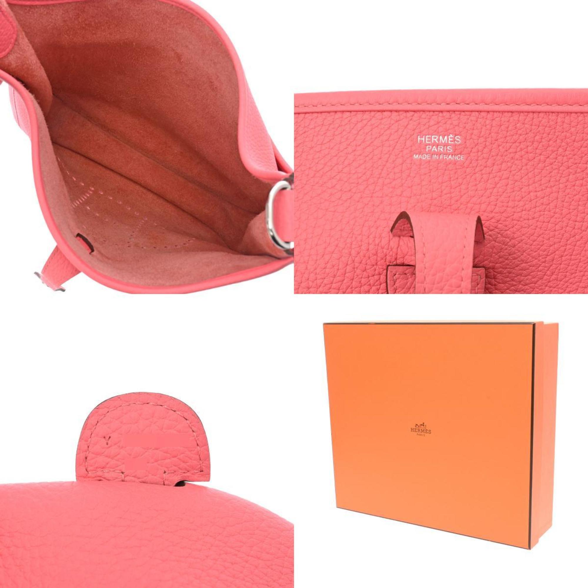 HERMES Evelyn 3 PM Rose Azalee Y Stamp (around 2020) Unisex Taurillon Clemence Shoulder Bag